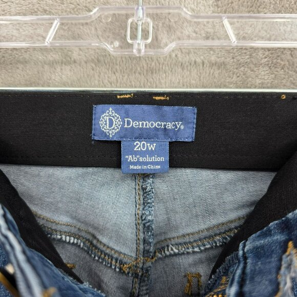 Democracy Absolution Mid Rise Jeans 20W Distress Detail Ankle Skimmer Plus Size - Picture 2 of 14